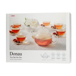 Hario Donau 800 ml Tea Pot + Yunomi Tea Glass Set