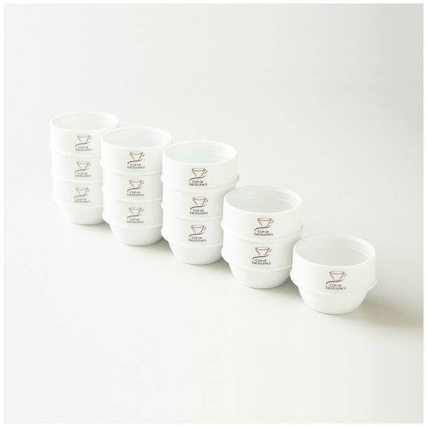 ORIGAMI - Cupping Bowel 225ml - hvid med Cup of Excellence Logo