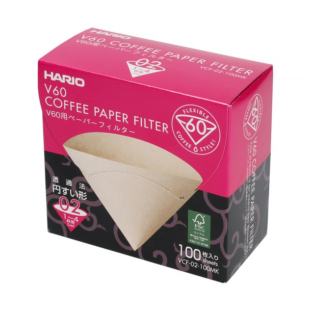 Hario V60 kaffe papir filter, ubleget 2 kops, stk - Kaffefilter - wiingreencoffee