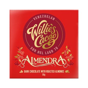 Willie's Cacao - Mrk Chocolate - Ristede Mandler 50 gr