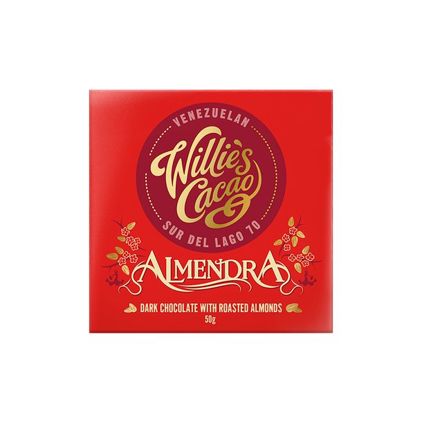 Willie's Cacao - Mrk Chocolate - Ristede Mandler 50 gr