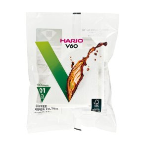 Hario V60 kaffe papir filter, bleget 1 kops,100  stk