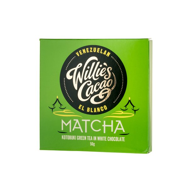 Willie's Cacao - Kotobuki grn tee i hvid chokolade 50 gr