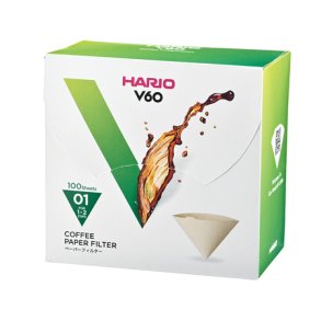 Hario V60 kaffe papir filter, papske ubleget 1 kops, 100  stk