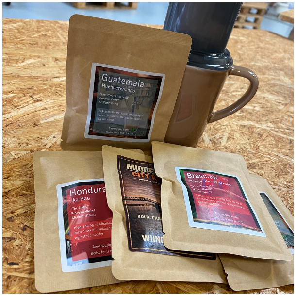 10 x 16 gram mellemristet kaffe
