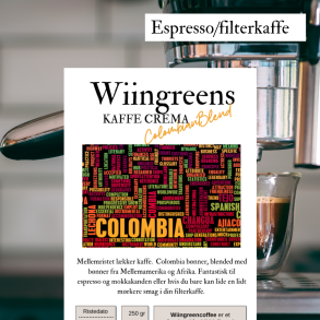 Wiingreens Kaffe Crema, Colombian 