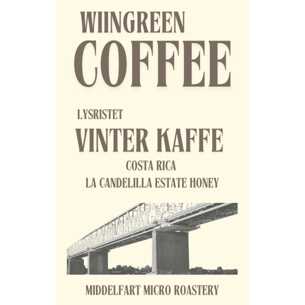 Vinterkaffe - Costa Rica La Candelilla Estate  Honey  Friskristet kaffe, 250 gr
