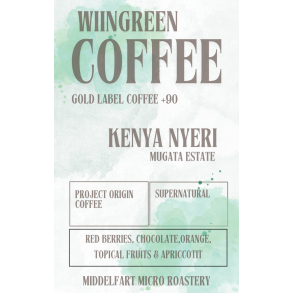 250 gr Kenya Mugata Estate, Gold Label Coffee, Friskristet kaffe, hele bnner