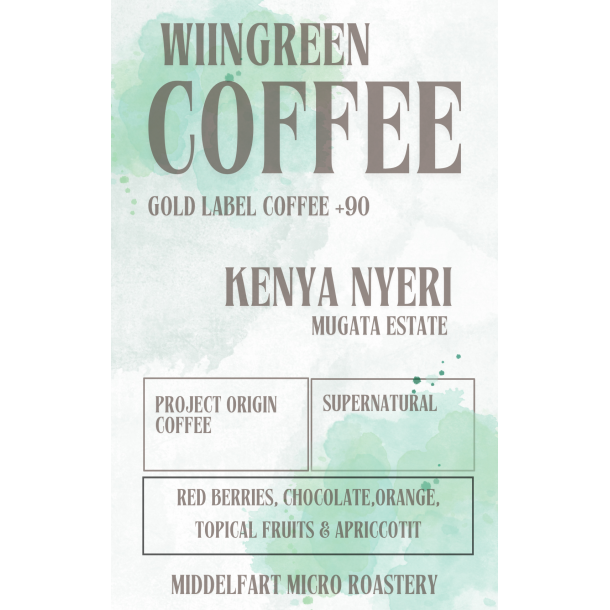 250 gr Kenya Mugata Estate, Gold Label Coffee, Friskristet kaffe, hele bnner