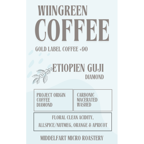 250 gr Etiopien Guji, Washed, Carbonic Macerated, Gold Label Coffee, Friskristet kaffe