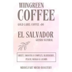 250 gr El Salvador Geisha Gold Label Coffee, Friskristet kaffe, hele bnner