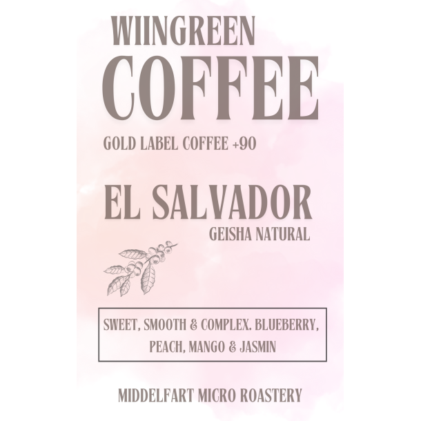 250 gr El Salvador Geisha Gold Label Coffee, Friskristet kaffe, hele bnner
