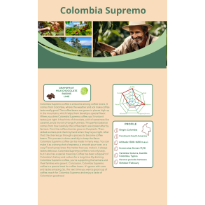 10 kg Colombia washed Arabica Supremo PRESALE