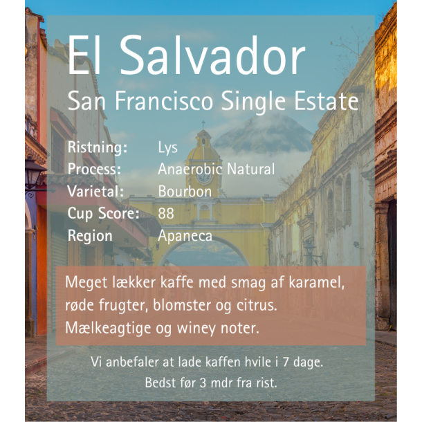 El Salvador, Single Estate Coffee, San Francisco, Aladfar VGRR, Winey, Gr�nne b�nner 1000 gr.