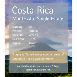 Costa Rica Monte Alto VMA, Single Estate, Winey, Friskristet kaffe, 1000 gr