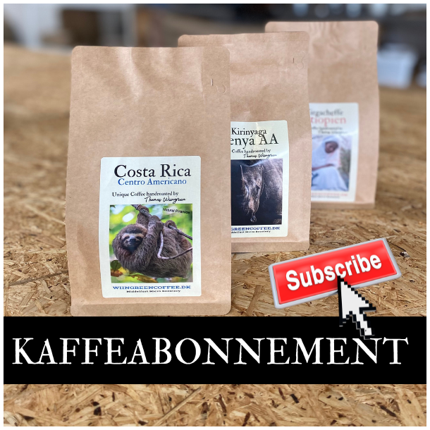 Kaffeabonnement Unique Coffee, 3 x 250 gr, friskristet kaffe, hele bnner