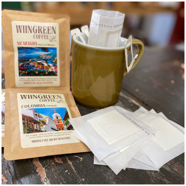 4 pak dripcoffee filter + kaffe 