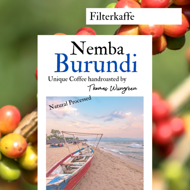 Burundi Nemba natural, friskristet kaffe, hele bønner