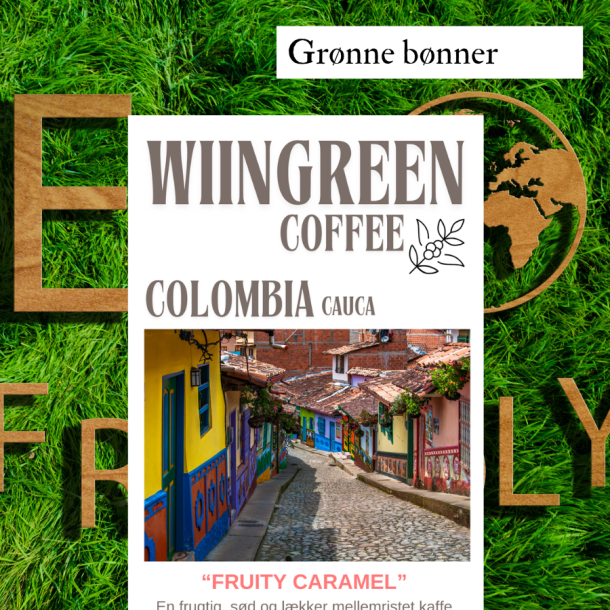 Colombia washed Arabica Excelso EP Cauca Organic, gr�nne r� b�nnner, 1000 gr