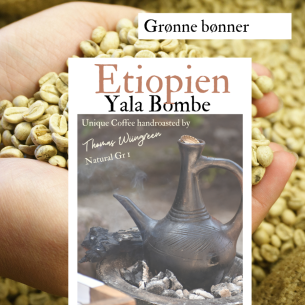 1000 gr Etiopien Yala Bombe, natural, Sidamo Grade 1, grnne bnner