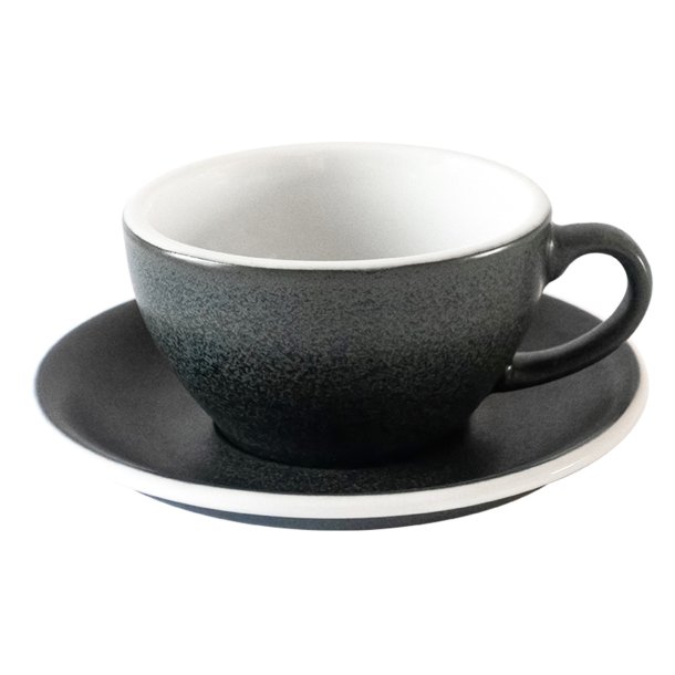 Loveramics egg 250 ml  cappucinokop inkl undertallerken, Antracite