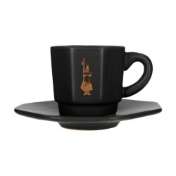 Kopi af Bialetti - 4 stk espressokopper og undertallerkner, sort