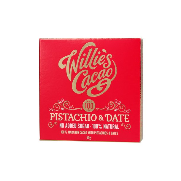 Willie's Cacao - Pistachie og dadler 50 gr