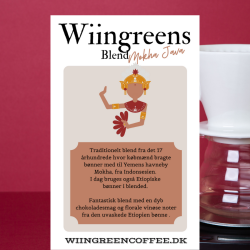 Java-Mokha. Luxus Blend. 1000 gr grnne bnner.