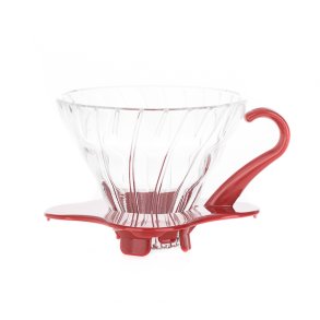 Hario V60 filterholder i glas m/rd hank 1 kops VDG-01R