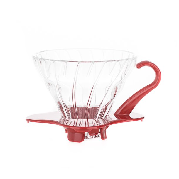 Hario V60 filterholder i glas m/rd hank 1 kops VDG-01R